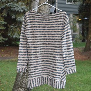 Soft Surroundings Striped Beige Sweater